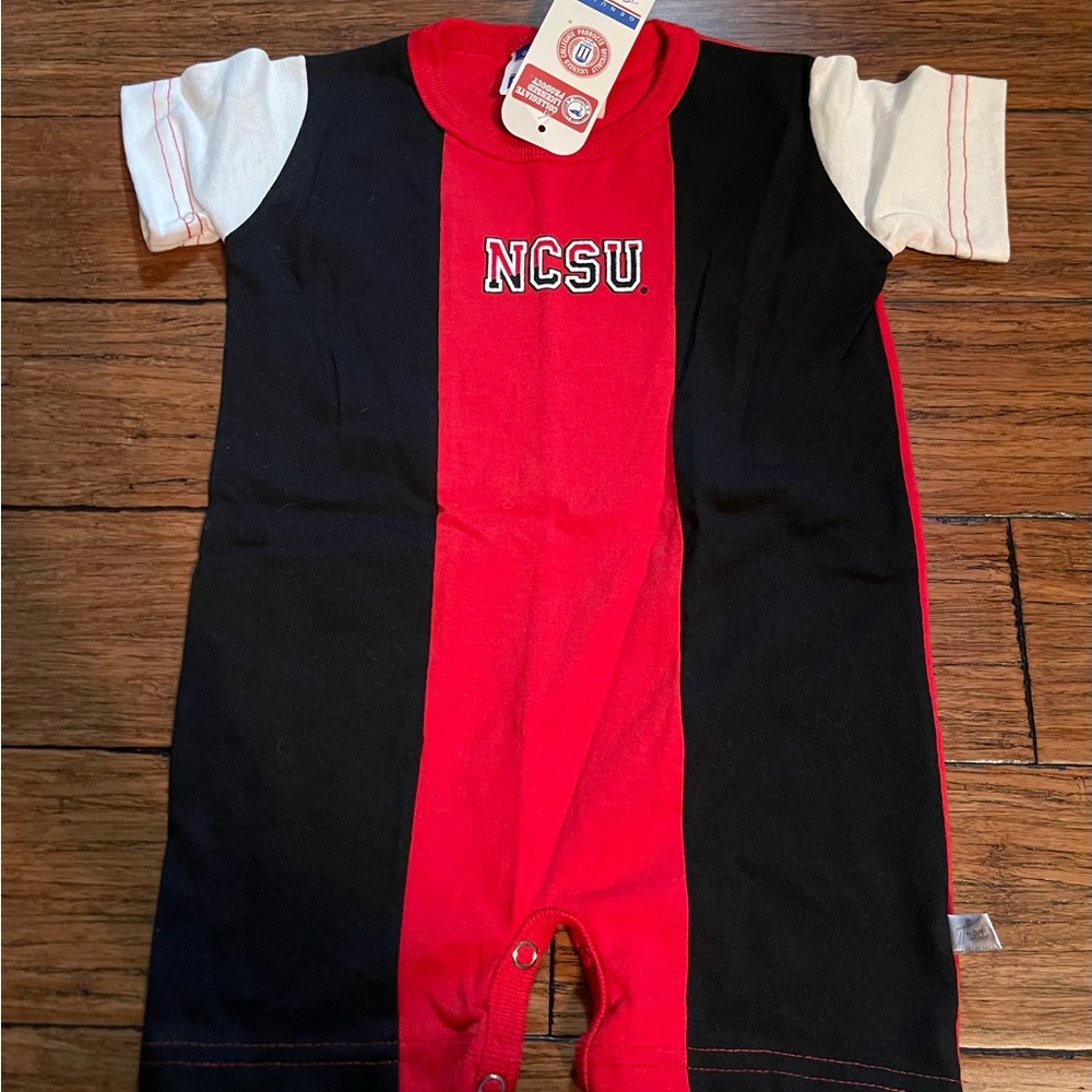 NCSU 6M NWT Baby Romper in Red and Black